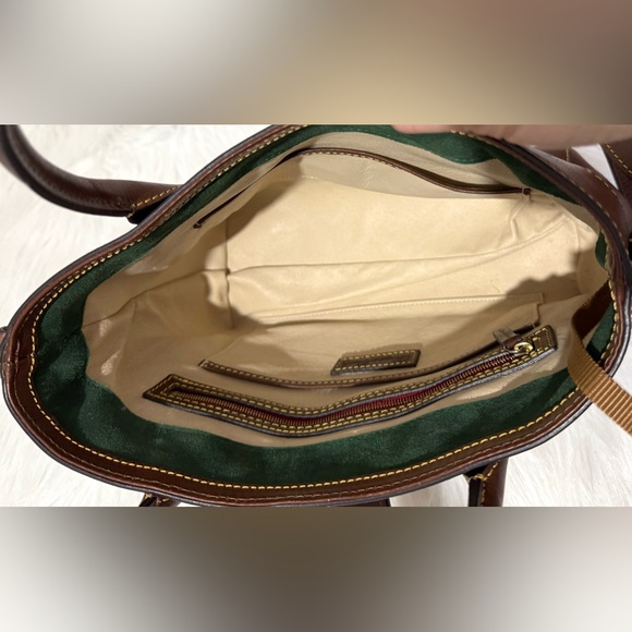 Dooney & Bourke Florentine Amelie Tote Leather Crossbody Satchel Chestnut EUC - Picture 10 of 16